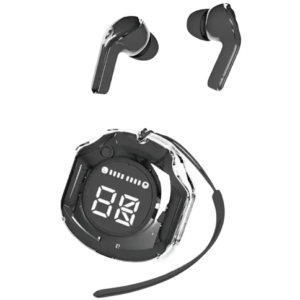 Black Fast Charge Wireless Earbuds with Battery Display