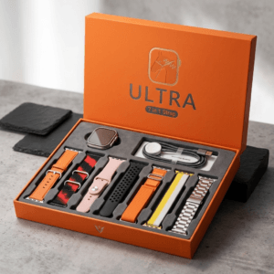 Ultimate 7 in 1 Smart Watch Multicolor Strap Bundle - Long Battery Life Edition