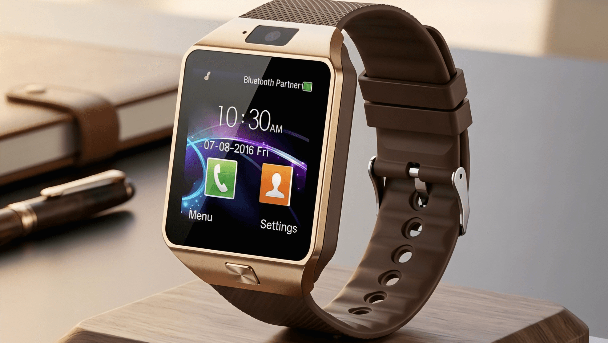 Water-Resistant Bluetooth Smartwatch - AMOLED Display with SIM & Memory Slot