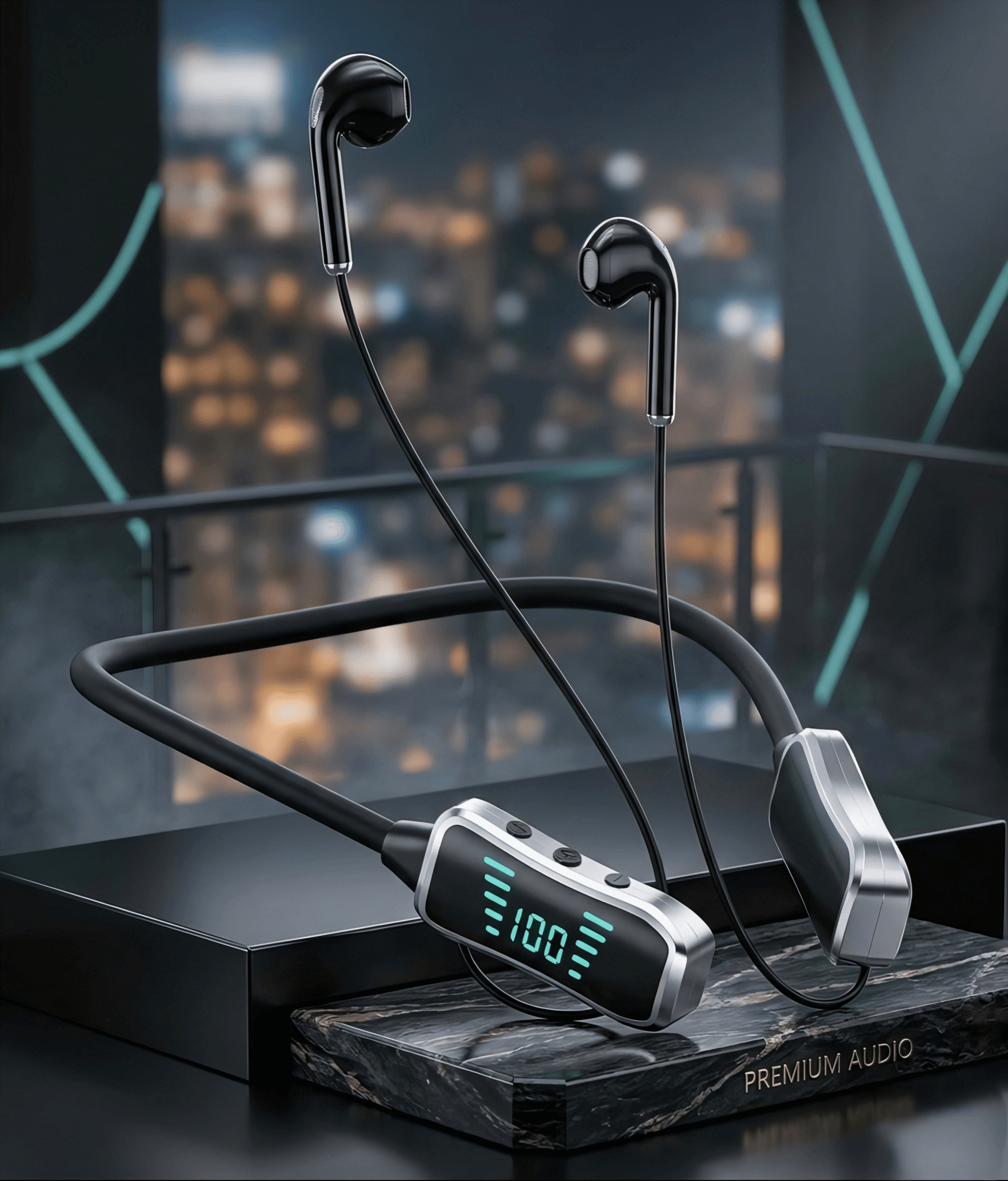 Premium Geman Wireless Neckband Headset - High-Speed Fast Charge Audio