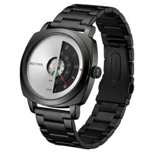 Premium BESTWIN Avant-Garde Futuristic Quartz Watch for Men: Stainless Steel Wristwatch