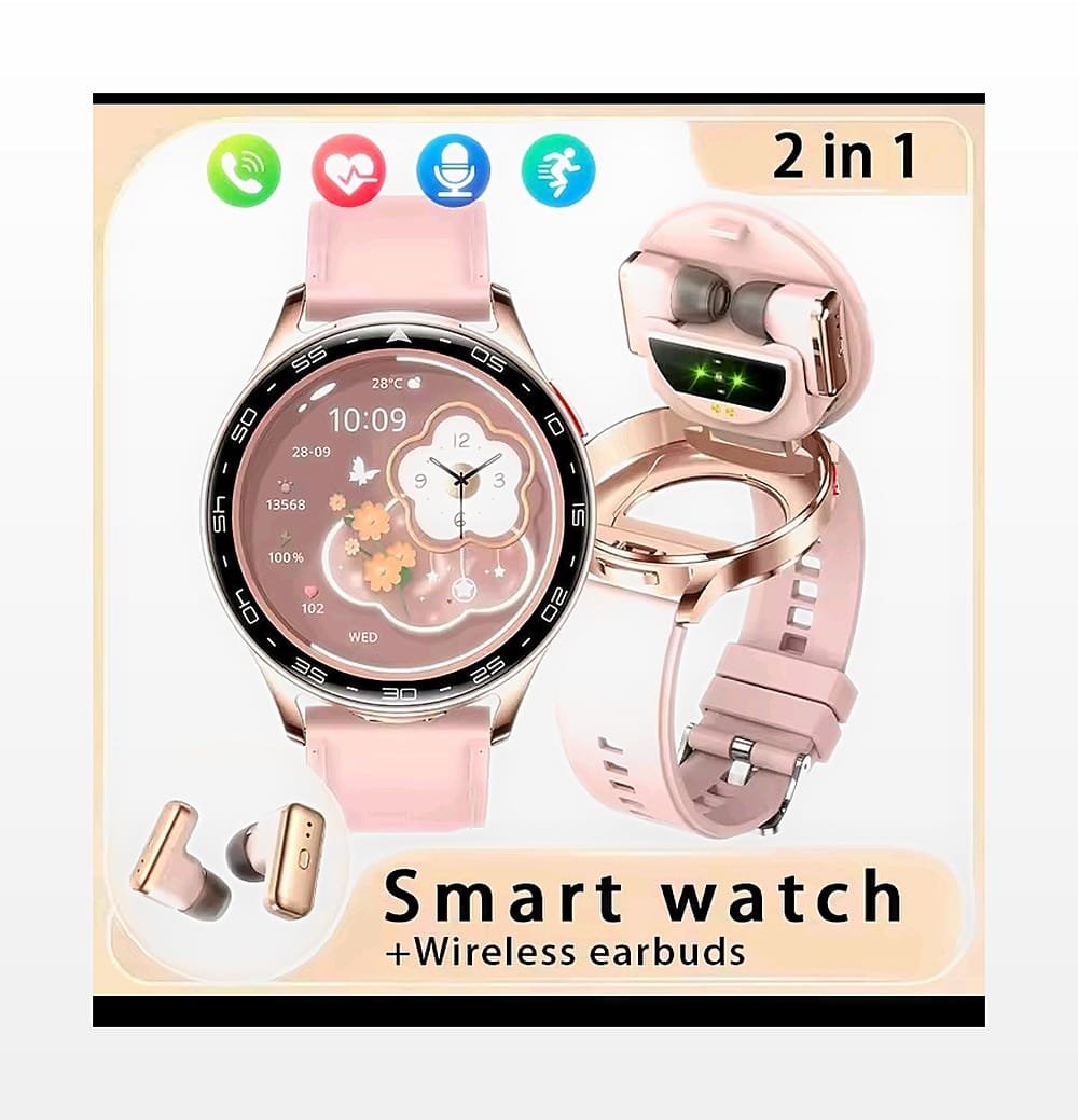 2 in 1 smartwatch with earbuds hidden inside