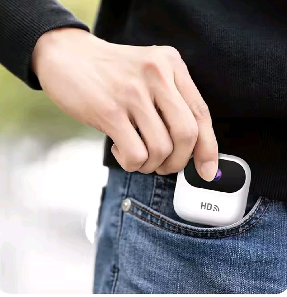 Ourlife A800 mini WiFi camera carried in a jeans pocket