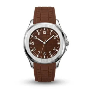 Men's Water Resistant Quartz Watch with Textured Rubber Strap