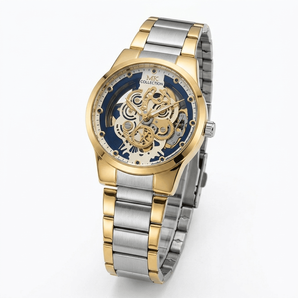 Men's Stainless Steel Watch - Gold & Silver Chain Strap - Image 3