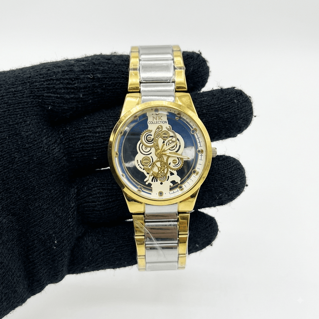 Men's Stainless Steel Watch - Gold & Silver Chain Strap - Image 4
